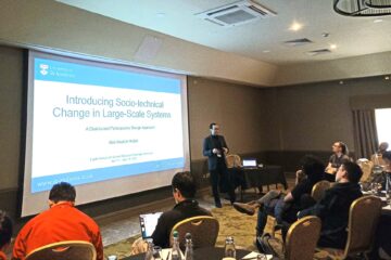 Abd is giving a talk about socio-technical change at the UK System Research Challenges Workshop.